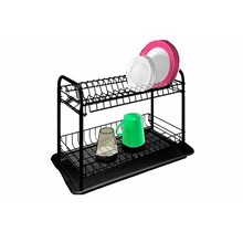 Artex Afdruiprek Zwart Metaal met Plastic Lekbak