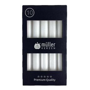 White Table Candles –10 Pcs