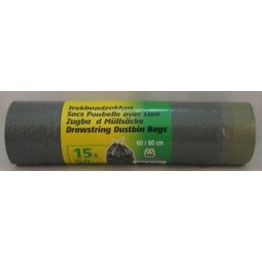 Müllbeutel mit Zugband Schwarz – 50L | 15 Stück