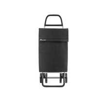 Rolser Shopping Trolley 4 Wheels, Jean Tweed – Black