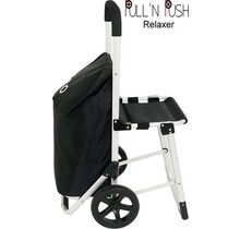 Push & Pull Trolley Black with Foldable Seat – 40L