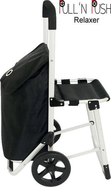 Push & Pull Chariot  Noir avec siège pliant – 40L