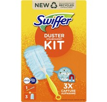 Swiffer Plumeau Starterkit met Handvat + 3 Blauwe Navullingen, Febreze Geur – Vangt 3x Meer Stof & Haren