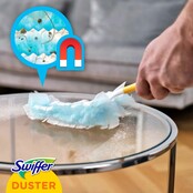 Swiffer Plumeau Starterkit met Handvat + 3 Blauwe Navullingen, Febreze Geur – Vangt 3x Meer Stof & Haren