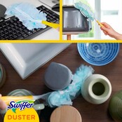 Swiffer Plumeau Starterkit met Handvat + 3 Blauwe Navullingen, Febreze Geur – Vangt 3x Meer Stof & Haren