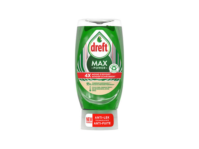 Dreft Max Power Dishwashing Liquid Original 370ml – Powerful Grease-Cutting Formula in Upside-Down Bottle