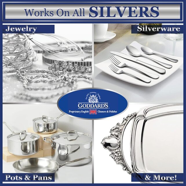Goddard's Silver Dip Cleaner – Powerful Tarnish Remover for Silverware, Jewelry & Silver-Plated Items – 1 Gallon