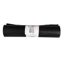 Black Trash Bags 150L (80x100 cm, 50 Micron) – Heavy Duty Large Garbage Bags, Tear-Resistant