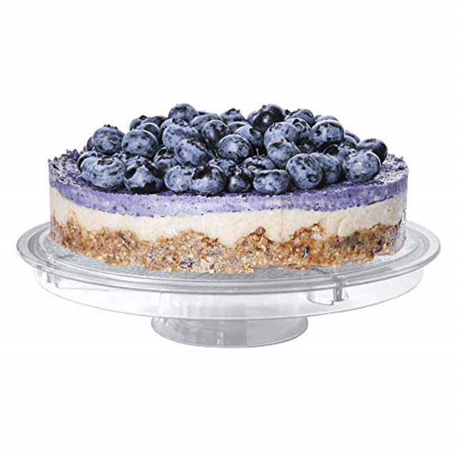 Plateau à Gâteau Multifonction avec Cloche – 6-en-1 Coupe à Punch, Plateau de Service, Bol à Salade – Plastique Transparent Sans BPA