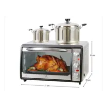Shabbat Toaster Oven With Top Hot Plate  35 Liter