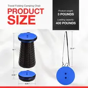 Splendole Outdoor Klappbarer Campinghocker – Leicht, Kompakt, Ausziehbar, Mit Rutschfesten Füßen, Tragbar für Reisen, Camping, Wandern, Belastbar Bis 180 kg