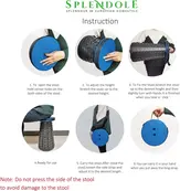 Splendole Outdoor Opvouwbare Campingkruk – Lichtgewicht, Compact, Uitschuifbaar, Met Antislipvoetjes, Draagbaar Voor Reizen, Camping, Wandelen, Geschikt Tot 180 kg