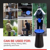 Splendole Outdoor Opvouwbare Campingkruk – Lichtgewicht, Compact, Uitschuifbaar, Met Antislipvoetjes, Draagbaar Voor Reizen, Camping, Wandelen, Geschikt Tot 180 kg