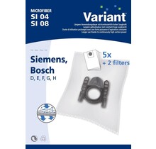 Mikrofaser Staubsaugerbeutel Bosch Siemens – Typ D bis H + Filter (5 Stück)
