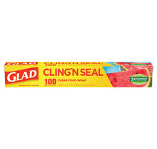 Glad Cling 'N Seal Clear Plastic Wrap  - 30.4m x 30.4cm - 9.2 m²