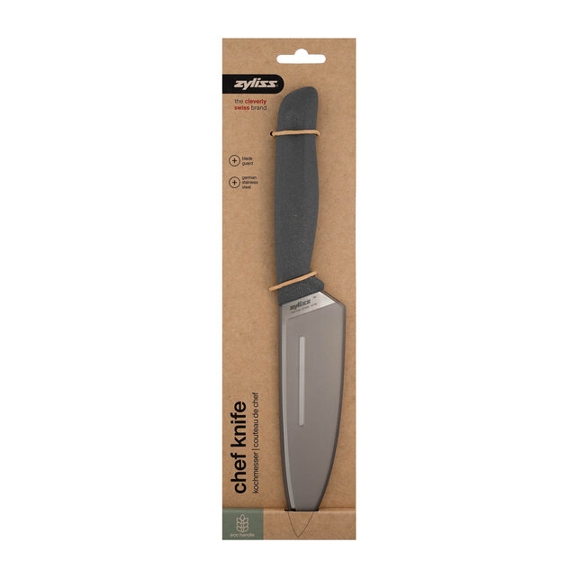 Zyliss Couteau de Chef 15 cm Acier Inox Allemand avec Manche en Paille de Blé et Protège-Lame