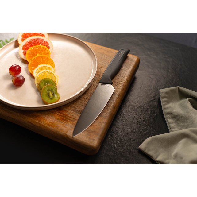 Zyliss Couteau de Chef 15 cm Acier Inox Allemand avec Manche en Paille de Blé et Protège-Lame