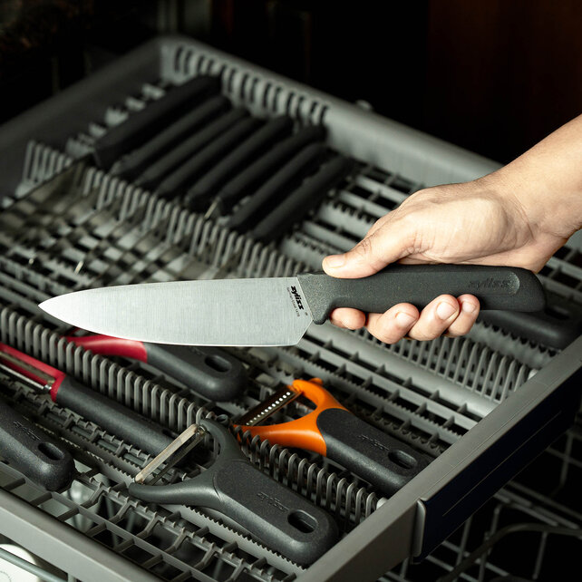 Zyliss Couteau de Chef 15 cm Acier Inox Allemand avec Manche en Paille de Blé et Protège-Lame