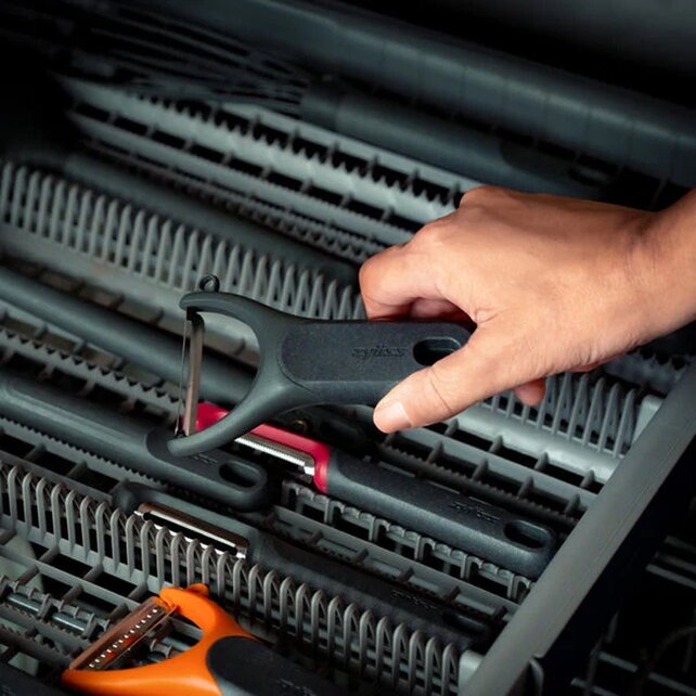 Zyliss Éplucheur Y 14 cm – Lame Inox Double, Manche Éco en Paille de Blé & Protège-Lame