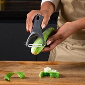 Zyliss Éplucheur Y 14 cm – Lame Inox Double, Manche Éco en Paille de Blé & Protège-Lame