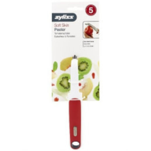 Zyliss Soft Skin Schäler mit gezackter Edelstahlklinge zum Schälen von Tomaten, Pfirsichen, Kiwis und weichem Obst