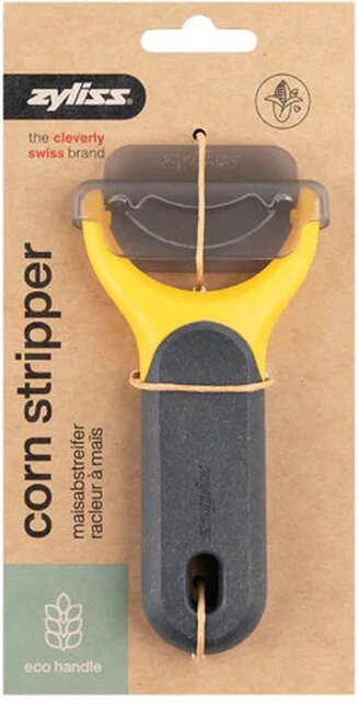 Zyliss épluche-maïs avec lame en acier inoxydable et manche durable en paille de blé