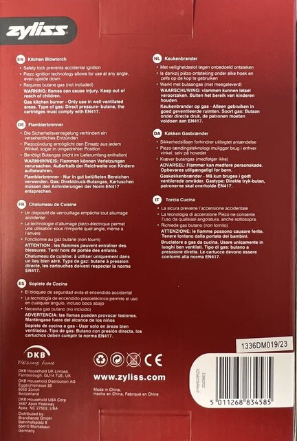 Zyliss Küchenbrenner, einstellbare Flamme, Sicherheitsverriegelung, perfekt zum Karamellisieren und Überbacken
