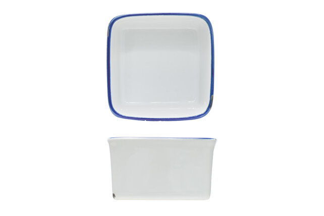 Cosy & Trendy Antoinette coupelle 9x9 cm – céramique blanc et bleu, bol carré, lave-vaisselle