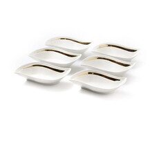 Paldinox Bol Feuille en Porcelaine Blanche 16,5cm – Élégant Bord Doré