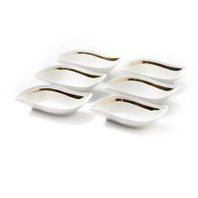 Bol Feuille en Porcelaine 16,5cm – Bord Doré