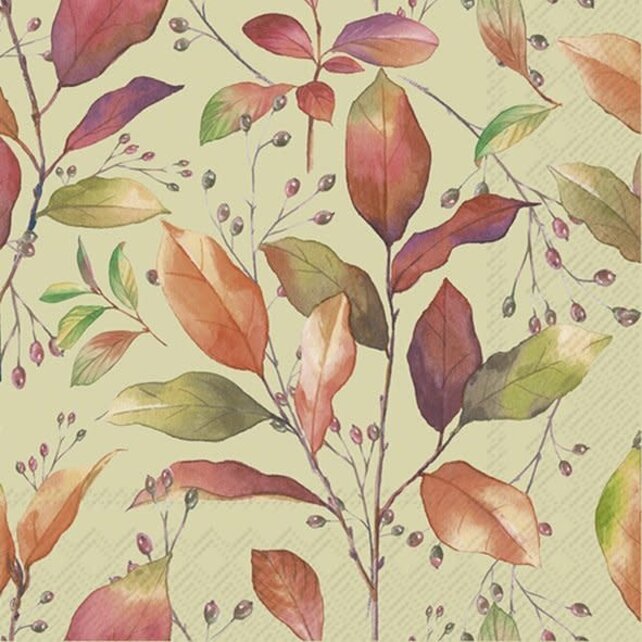 IHR Serviettes Colorful Autumn Vert – Lot de 20