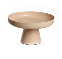 Paldinox Beige Metal Tray With Stand 28 Cm For Elegant Table Display