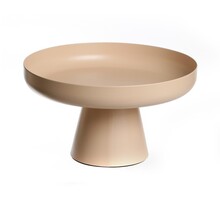 Beige Metal Tray With Stand 28 Cm