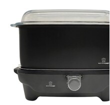 Mister Chef Mijoteuse avec Couvercle en Verre, Revêtement Antiadhésif & Poignées StayCool – 6 Niveaux de Chaleur