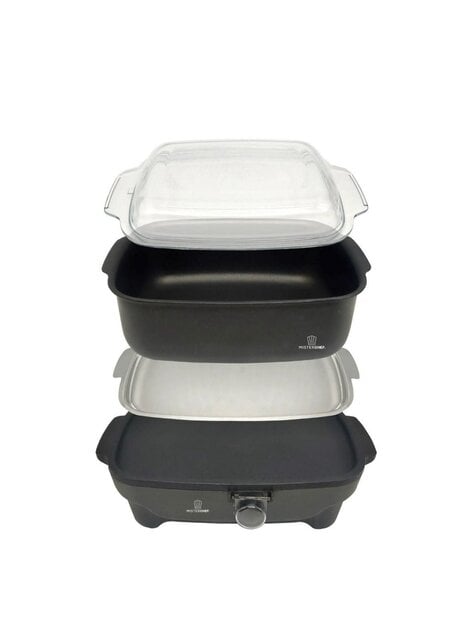 Mister Chef Slowcooker met Antiaanbakpan, Glazen Deksel & StayCool Handgrepen – 6 Warmtestanden