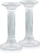 Ner Mitzvah Kristallkerzenhalter Set 2 Stück – 18 cm Glas Kerzenständer für Tischkerzen