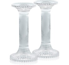 Ner Mitzvah Kristallkerzenhalter Set 2 Stück – 18 cm Glas Kerzenständer für Tischkerzen