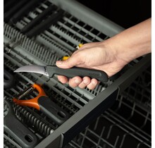 Zyliss Couteau d’Office 6 cm – Lame Courbe en Acier Inox Allemand, Manche Éco en Paille de Blé & Protège-Lame