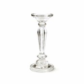 Paldinox Clear Glass Candlestick – Height 20cm, Diameter 9cm