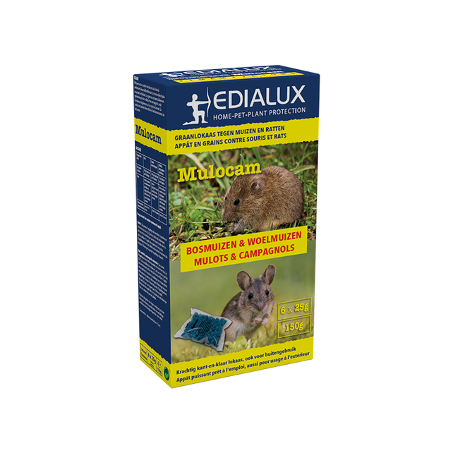 Edialux Mulocam Mäuse- Und Rattengift – Getreideköder 150g (6 × 25g)