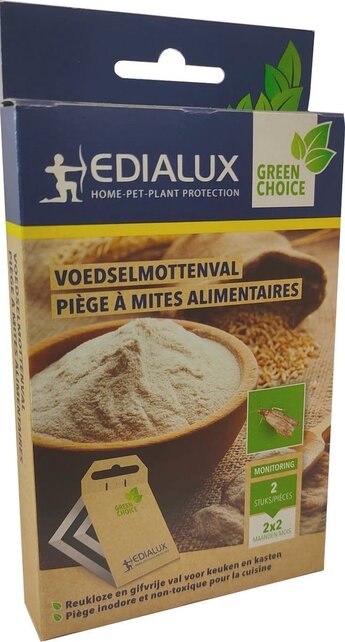 Edialux GreenProtect Lebensmittelmottenfalle 2 Stück – Pheromonfalle ohne Insektizide, effektiv und umweltfreundlich
