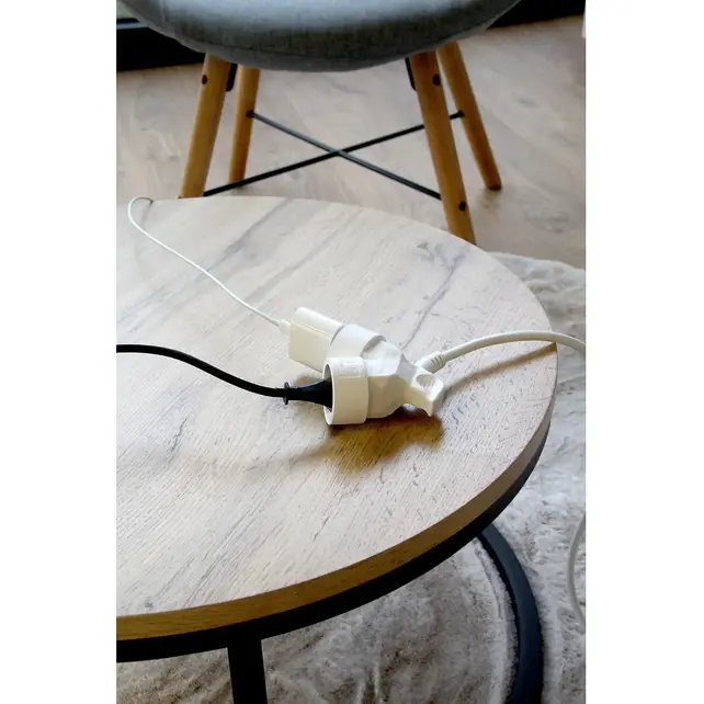 Chacon Verlengsnoer met Dubbele Stekker 3 m – Wit