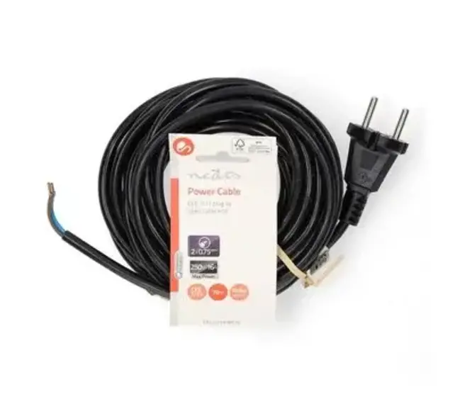 Câble d’alimentation extrémité ouverte 7 m noir