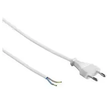 Power Cable with Plug 2 m 2x0.75 White