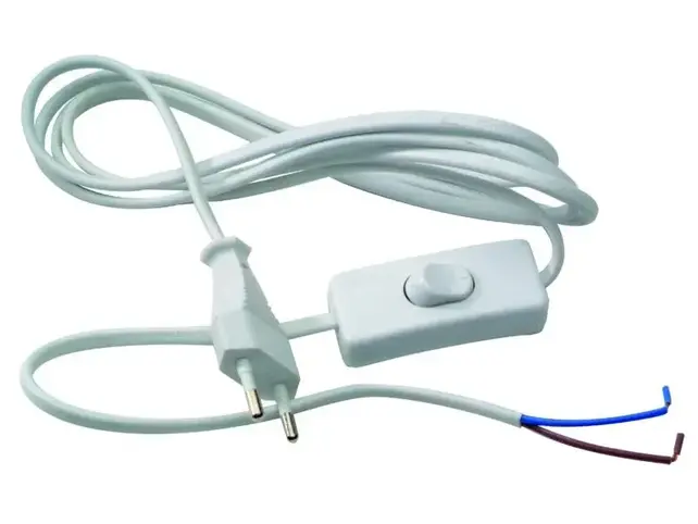 Rainbow Cordon électrique avec interrupteur 2x0,75 – 2 m – Blanc