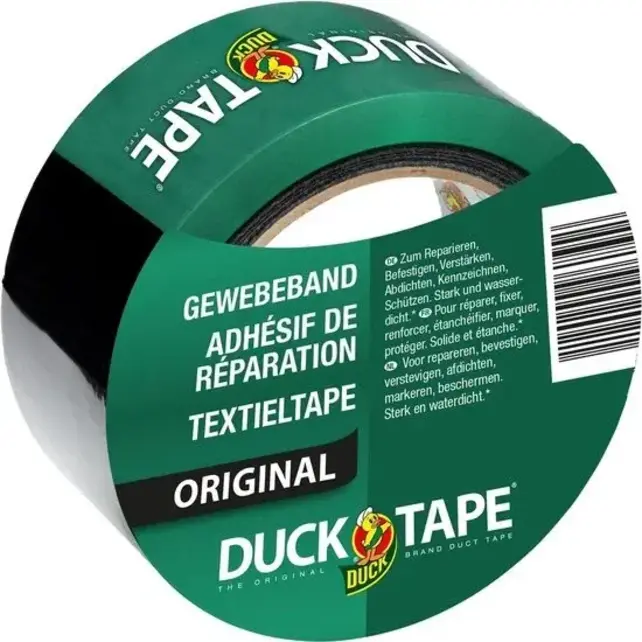 Duck Tape Original Noir 50 mm x 25 m – Ruban de réparation résistant et étanche