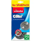 Vileda Glitzi Inox Tampons Spiralés Inox – Lot de 3