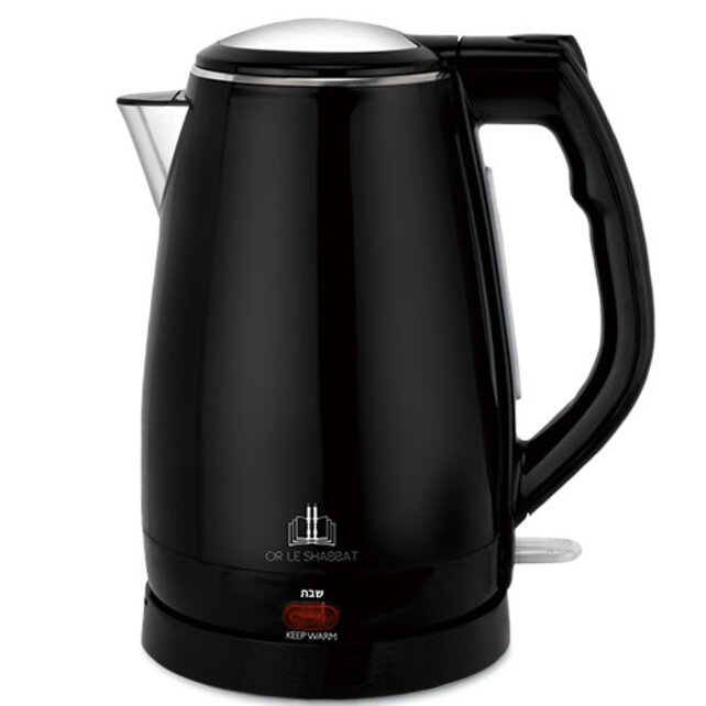 OR LE SHABBAT Bouilloire Électrique 2.2L – Réservoir Inox, Verrou Chabbat & Arrêt Auto – Blanche & Bleu Clair