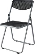 Home & Styling Black Folding Chair  – Durable Plastic Chair for Indoor & Outdoor Use