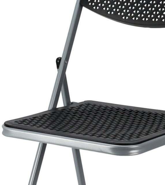 Home & Styling Black Folding Chair  – Durable Plastic Chair for Indoor & Outdoor Use